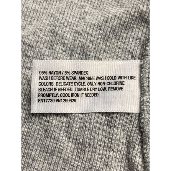 Art Class Junior Stretchy Off-Shoulder Gray Ribbed Long Sleeve Top Medium - Picture 8 of 8